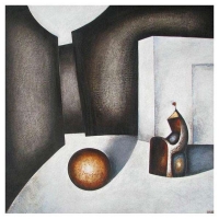 "Composition monumentale II" - 50" X 50'' - Mixte sur panneau - 2011