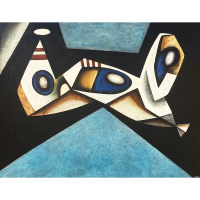 ''Osmose des corps''-Acrylique sur toile-48''x60''-2017
