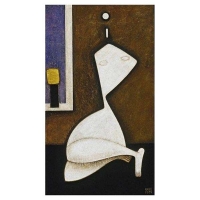 "À l'intérieur" - 37" X 22" - Acrylique sur panneau - 2004