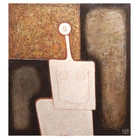 "Idole blanche" - 24" X 22" - Acrylique sur panneau - 2006